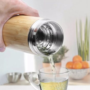 A53160 Promosyon Bambu Çelik Termos / 500 ml