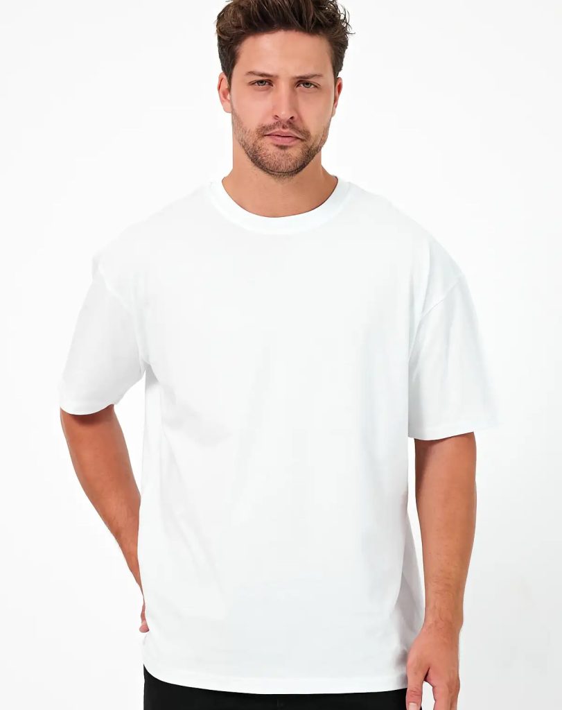 Penye Birinci Kalite Bisiklet Yaka Oversize Tshirt