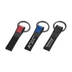 A23960 Promosyon Çift Taraflı Metal Suni Deri Anahtarlık